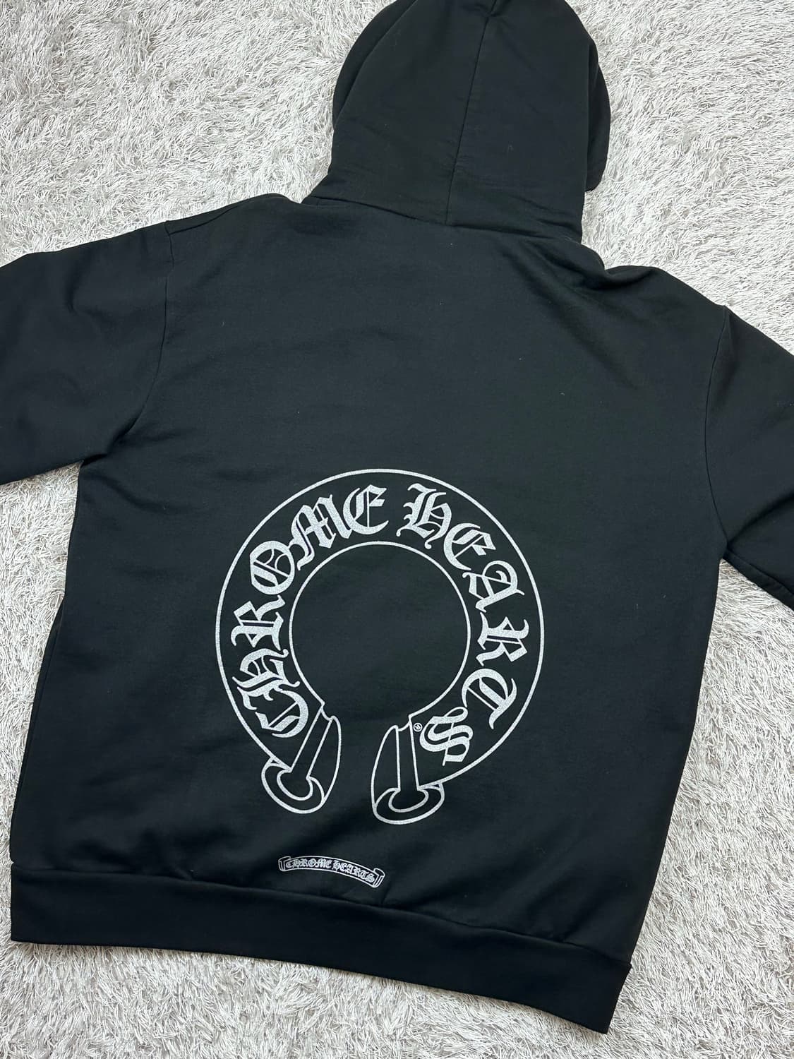 [M] 정품 크롬하츠 실버 글리터 홀스슈 후드 블랙 상품이미지1