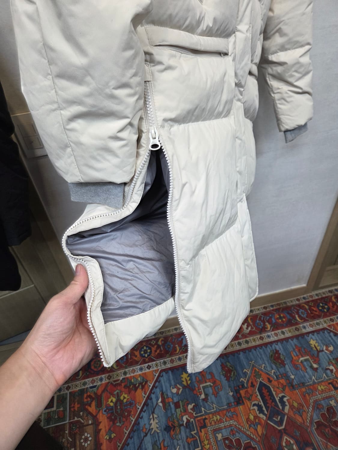 뉴발란스 코쿤핏 롱패딩 크림 xs 80 상품이미지6