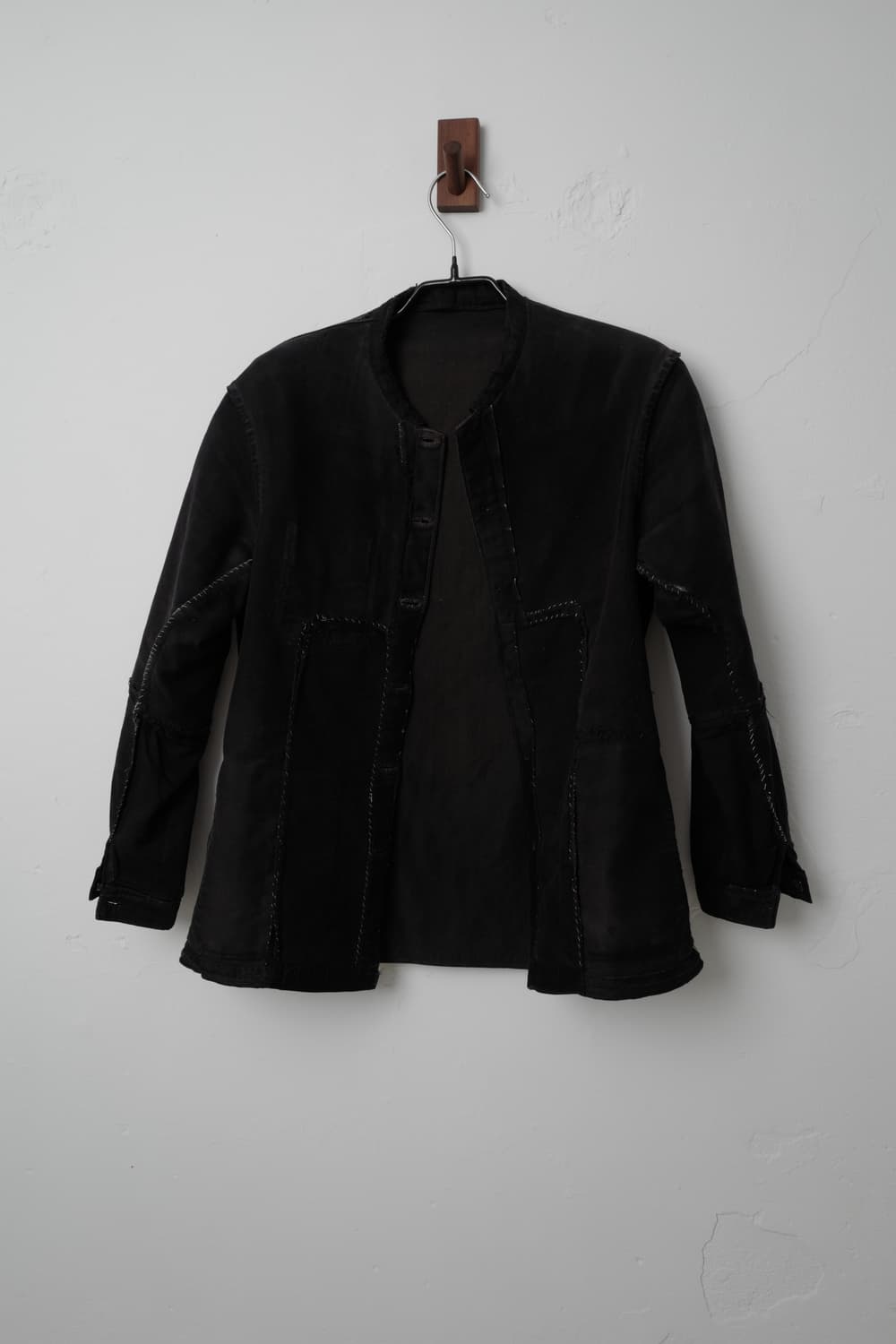 1940s 프렌치 빈티지 블랙 몰스킨 자켓 상품이미지6