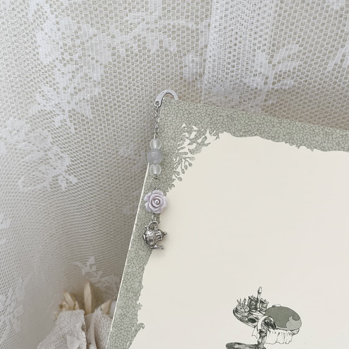 ⊰flower teapot⊱ bookmark 앤틱 티팟 책갈피 상품이미지5