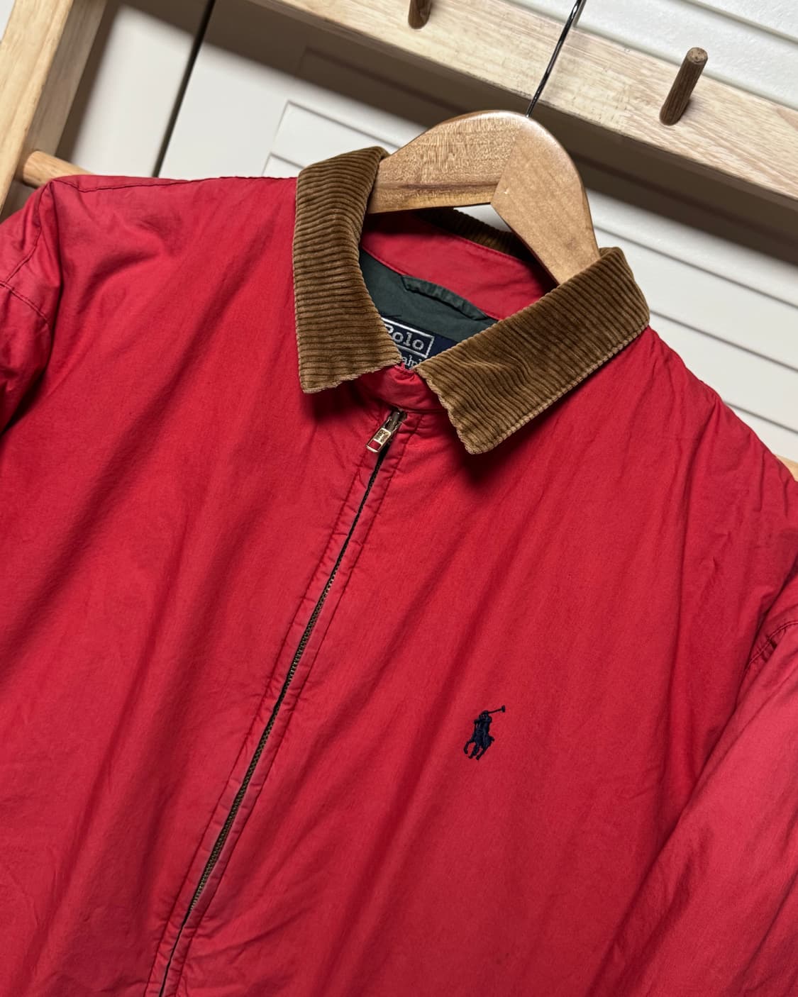 폴로 랄프로렌 코듀로이 푸퍼 딥레드 패딩 자켓 상품이미지4