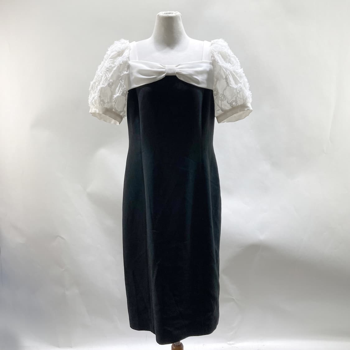 지고트 플로럴 퍼프 리본 H라인 원피스 90 상품이미지1