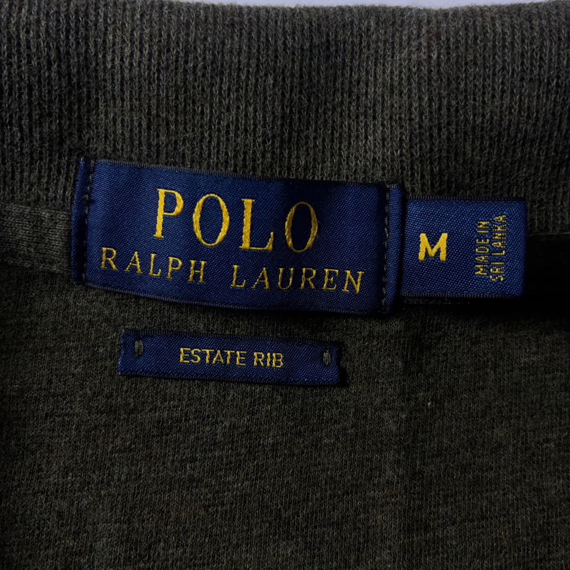 Polo  폴로 랄프로렌 자수 코튼 에스테이트립 카키 반집업 니트  상품이미지5