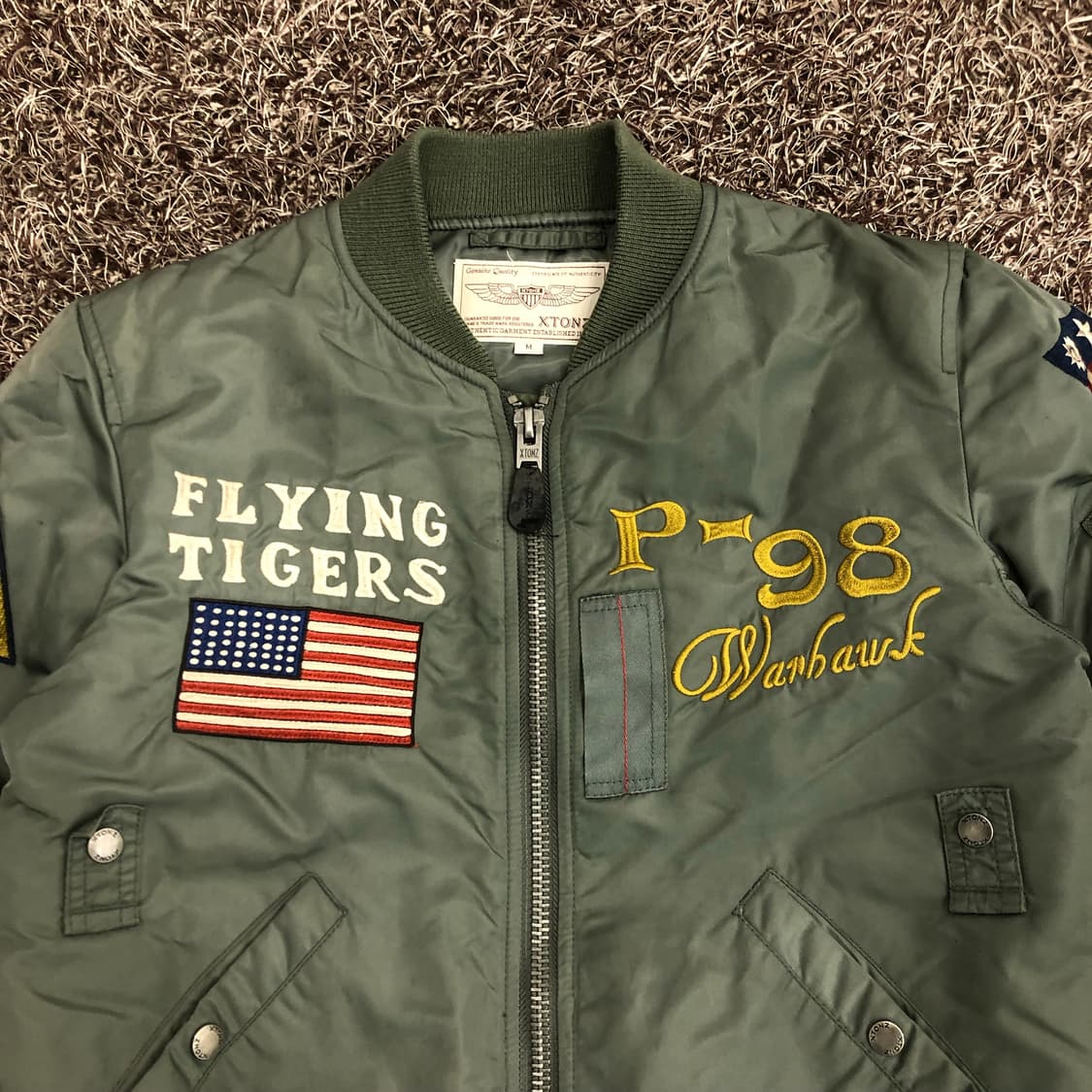 엑스톤즈 XRONZ 플라잉 타이거 성조기 봄버 플라이트 항공 점퍼 상품이미지2