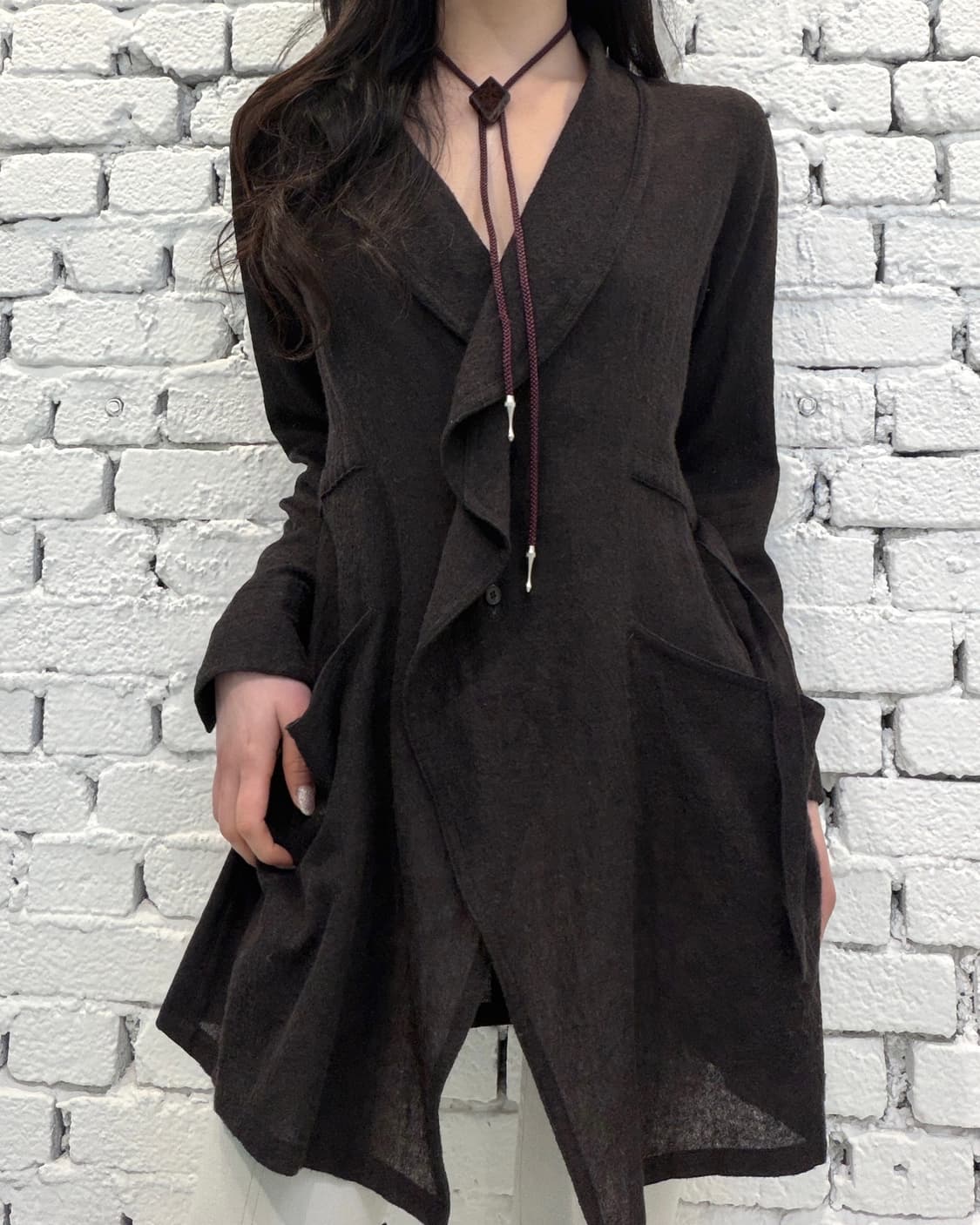 Wool Draped Waist-Strap Cardigan 상품이미지3