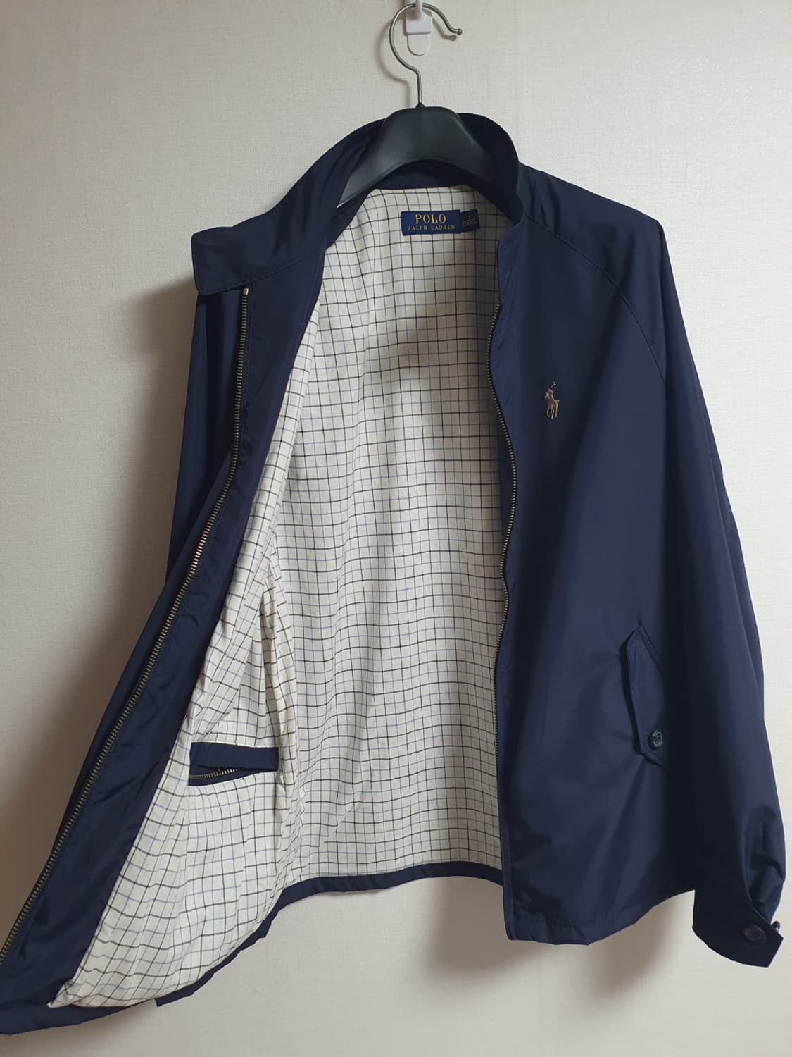 폴로랄프로렌 체크안감 집업 자켓 네이비 S 상품이미지4