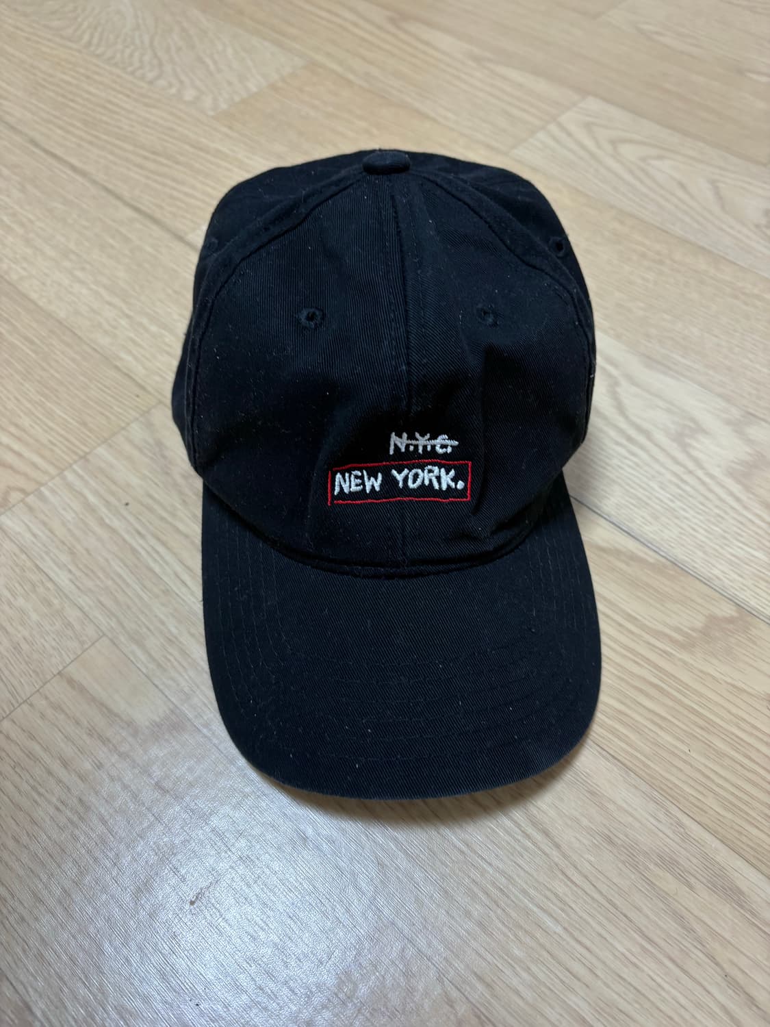 [청림모자] NYC 레터링 블랙 볼캡 상품이미지1