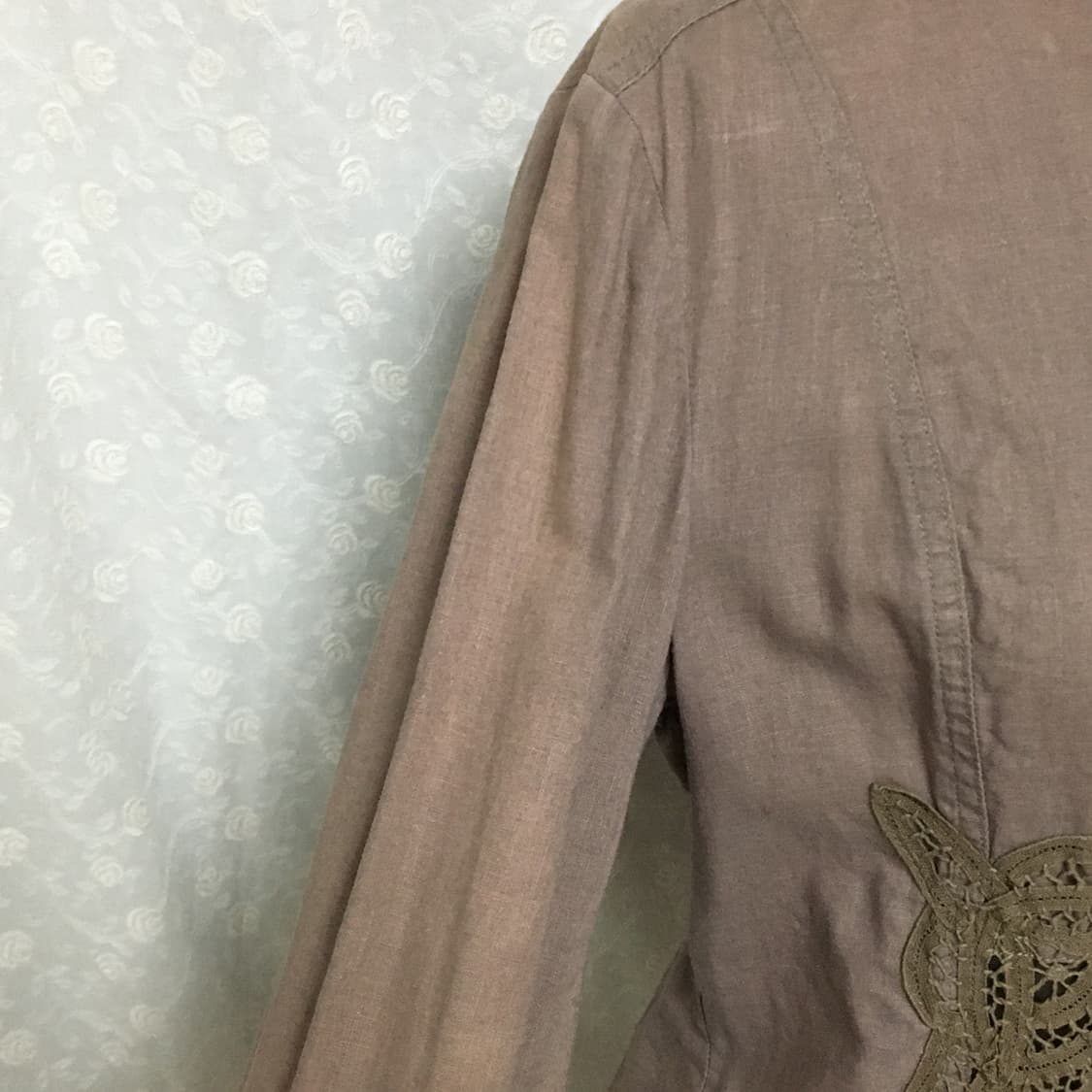 빈티지 아트 레이스 포인트 슬림핏 자켓 (모카 브라운) 상품이미지3