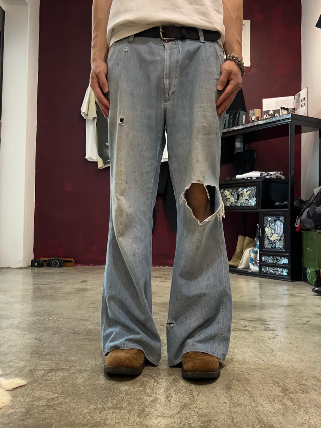 70s Levis 더티 와이드 플레어핏 데님 팬츠 상품이미지1