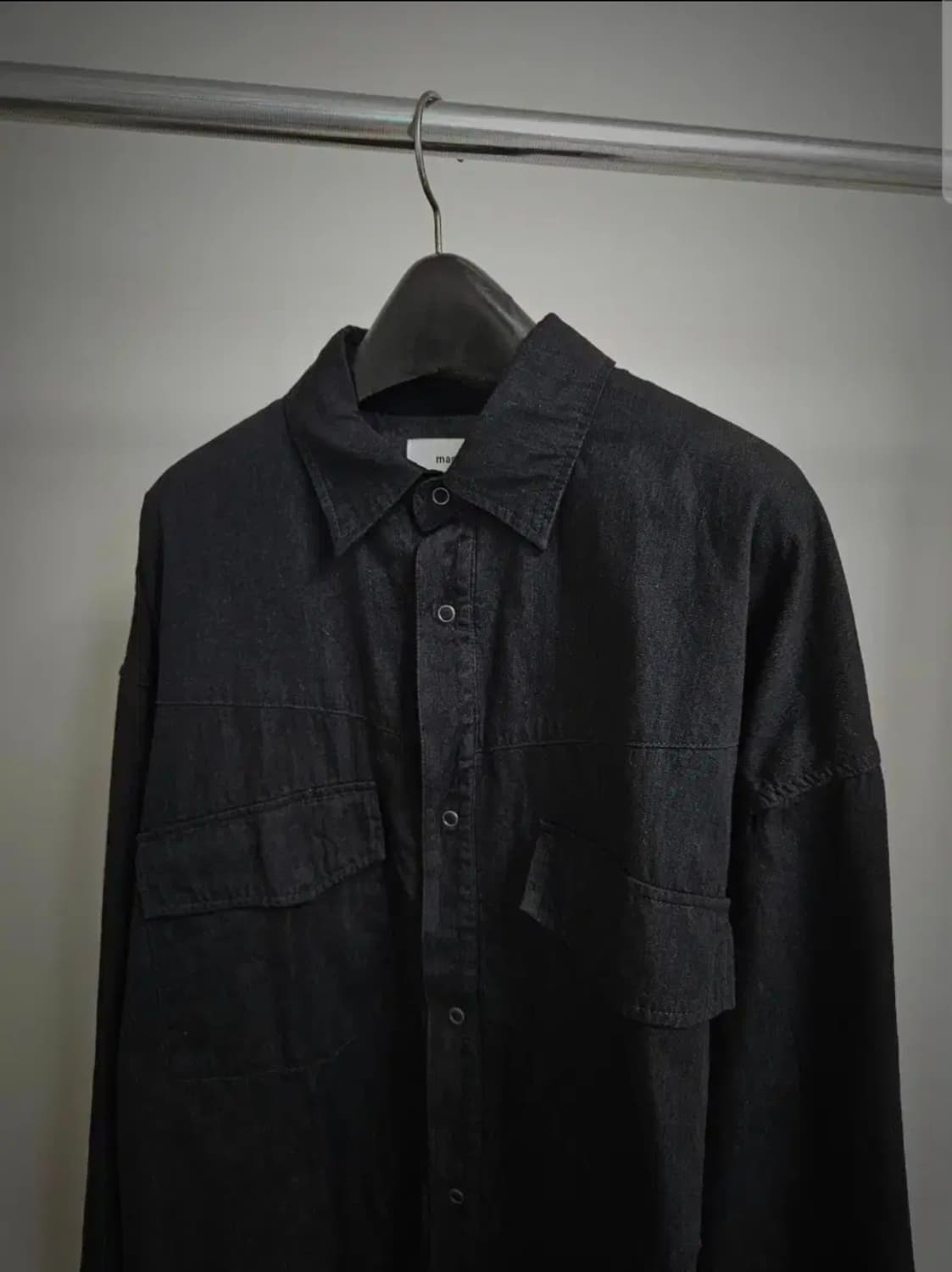 마카웨어 풀라이닝 오가닉 코튼 셔츠자켓 블랙 상품이미지2