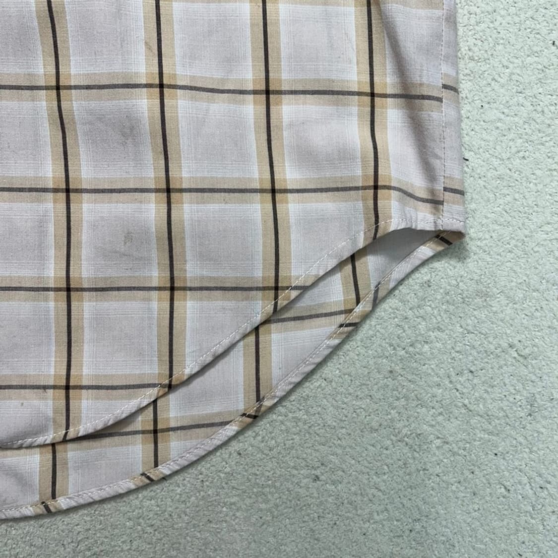 LACOSTE 체크 반팔 셔츠 베이지 39 상품이미지4
