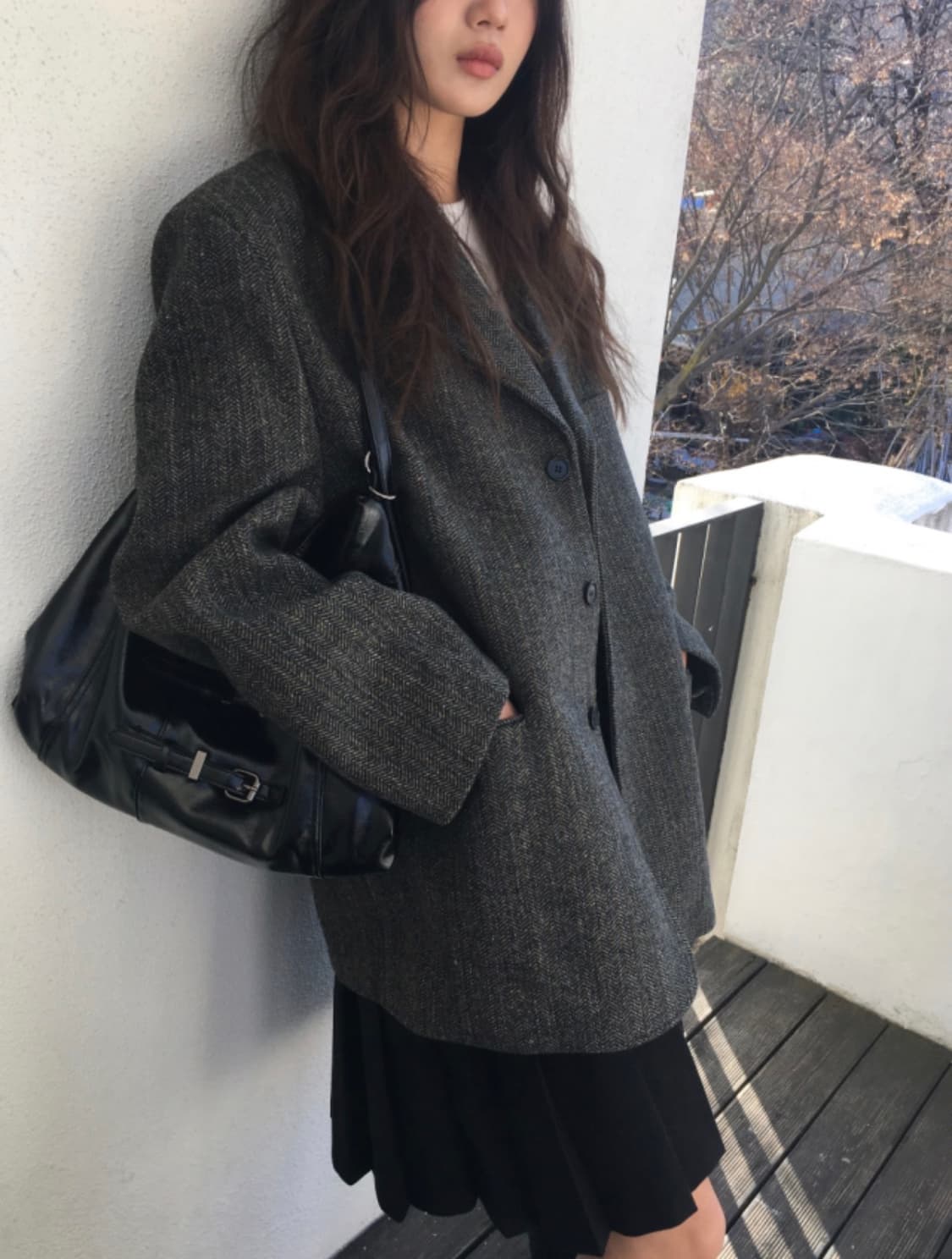 이즈이즈 헤링본 울 자켓 상품이미지1