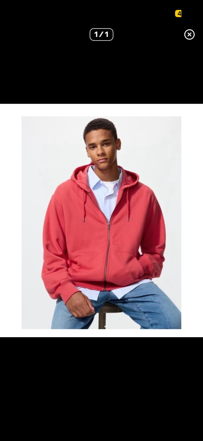 유니클로 후드집업 레드L 구해여ㅠㅠ 상품이미지1