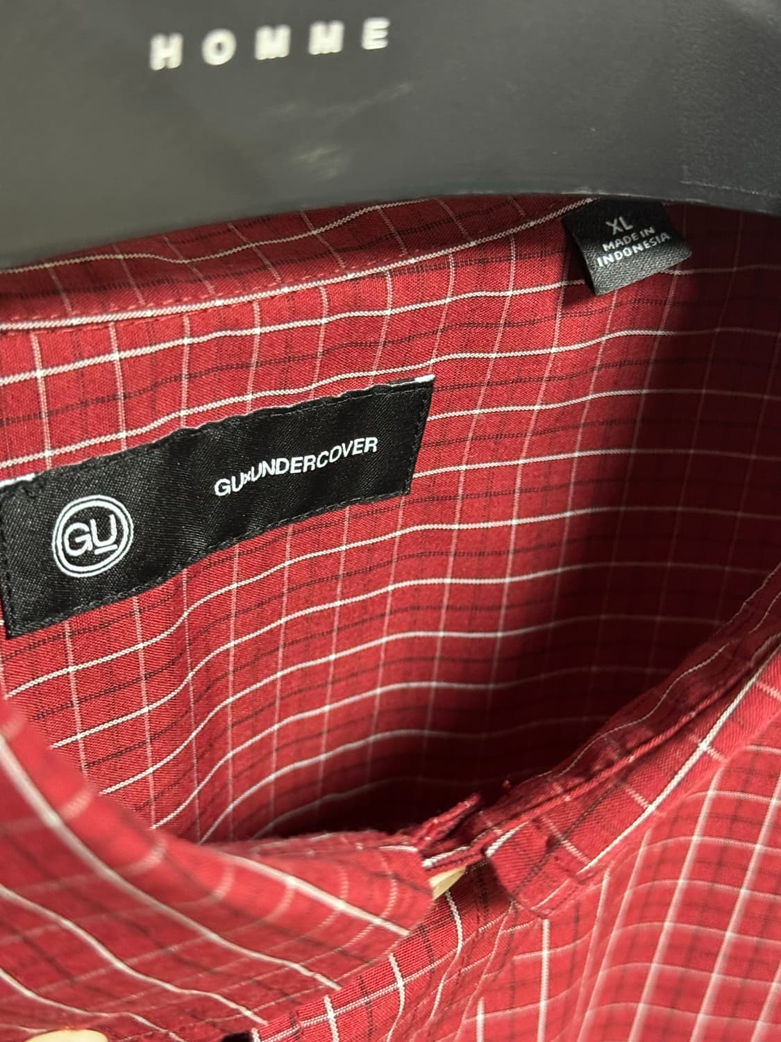 GU 언더커버 브로드체크 셔츠 레드 상품이미지2