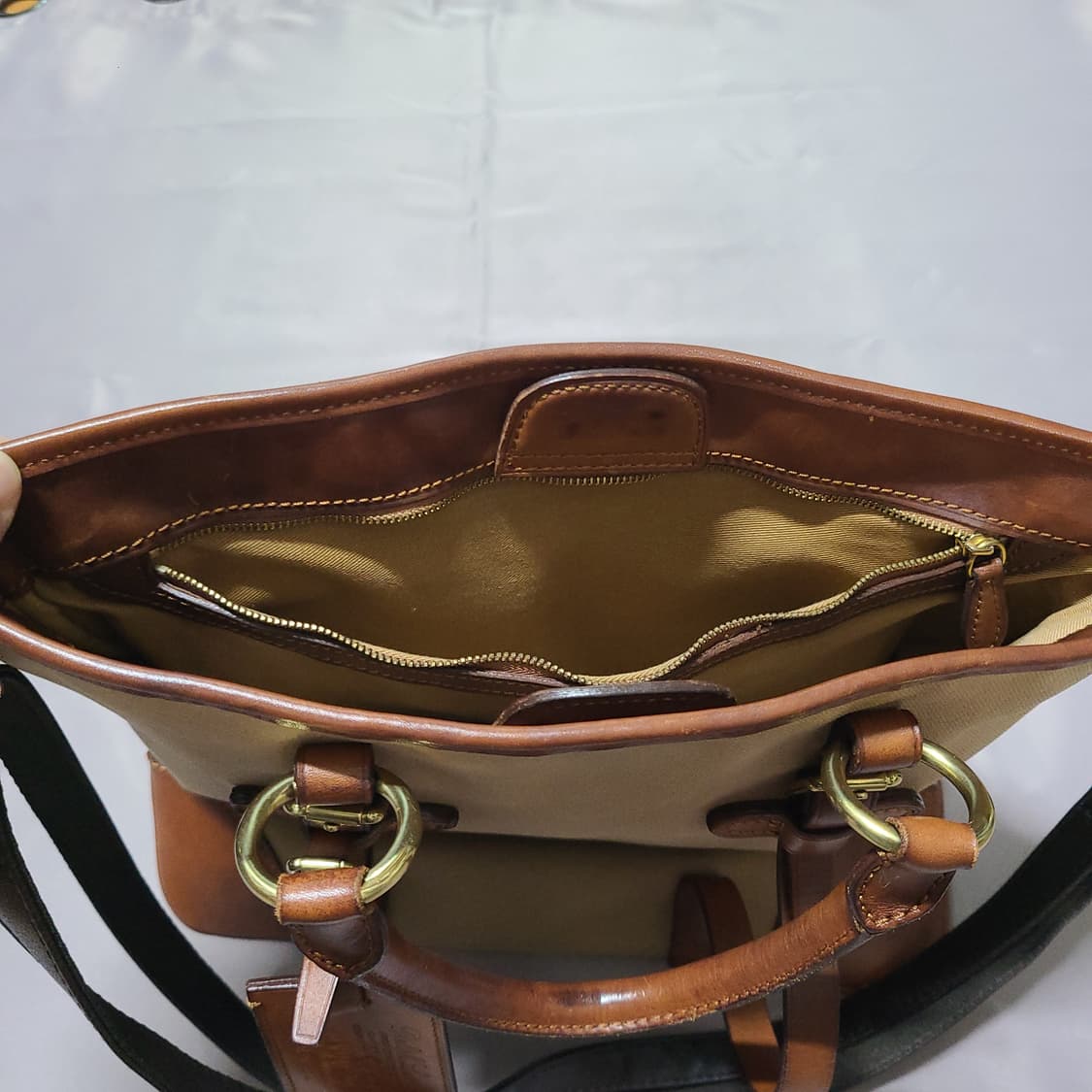 폴로 랄프로렌 빈티지 캔버스 레더(가죽) 토트백 크로스백 가방 상품이미지6