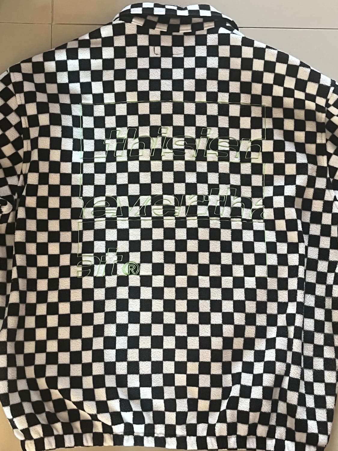 디스이즈네버댓 체커보드 체크 후리스 자켓 M 씨잼 양홍원 상품이미지3