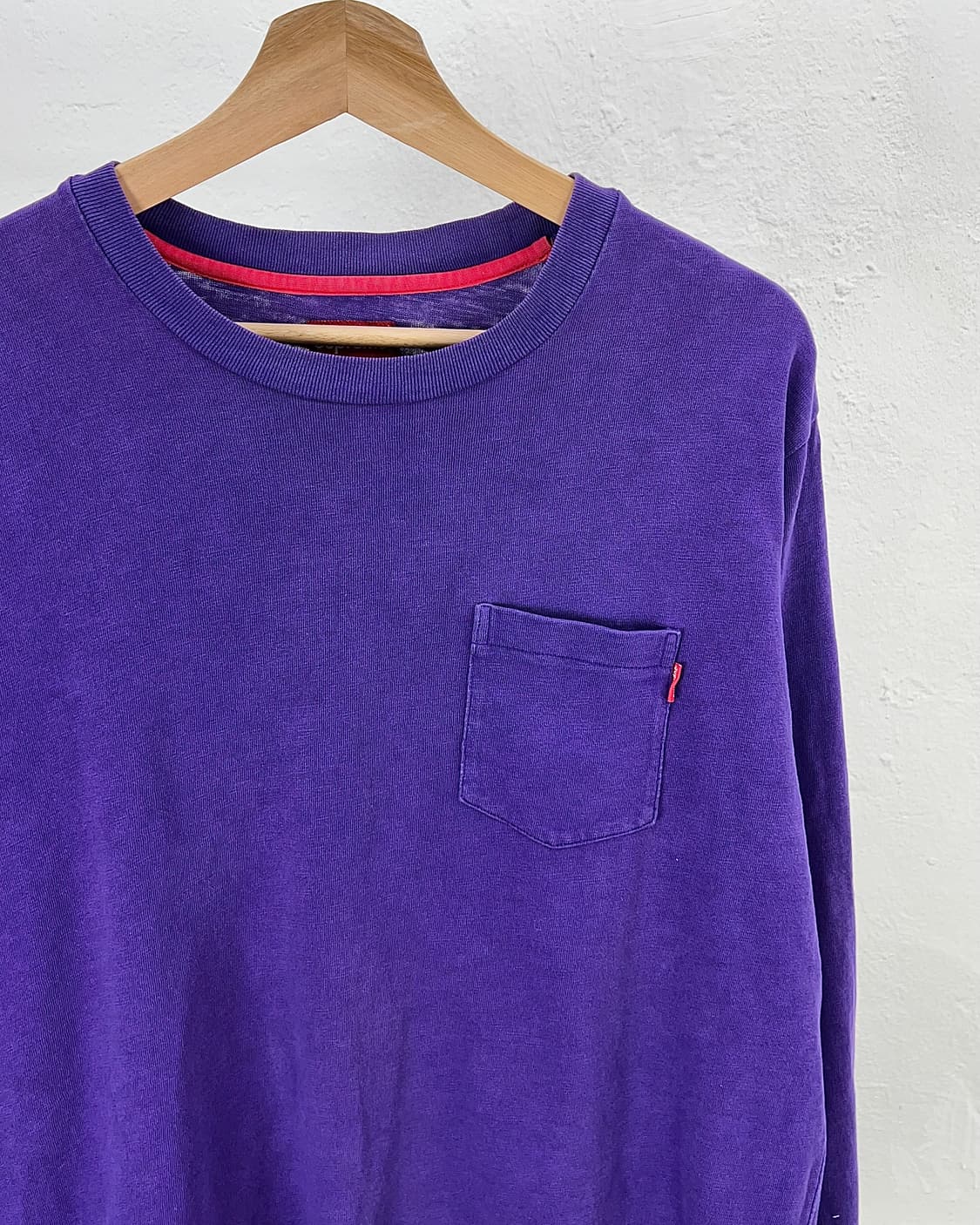 슈프림 14ss 퍼플 스몰 로고 포켓 롱 슬리브 상품이미지3