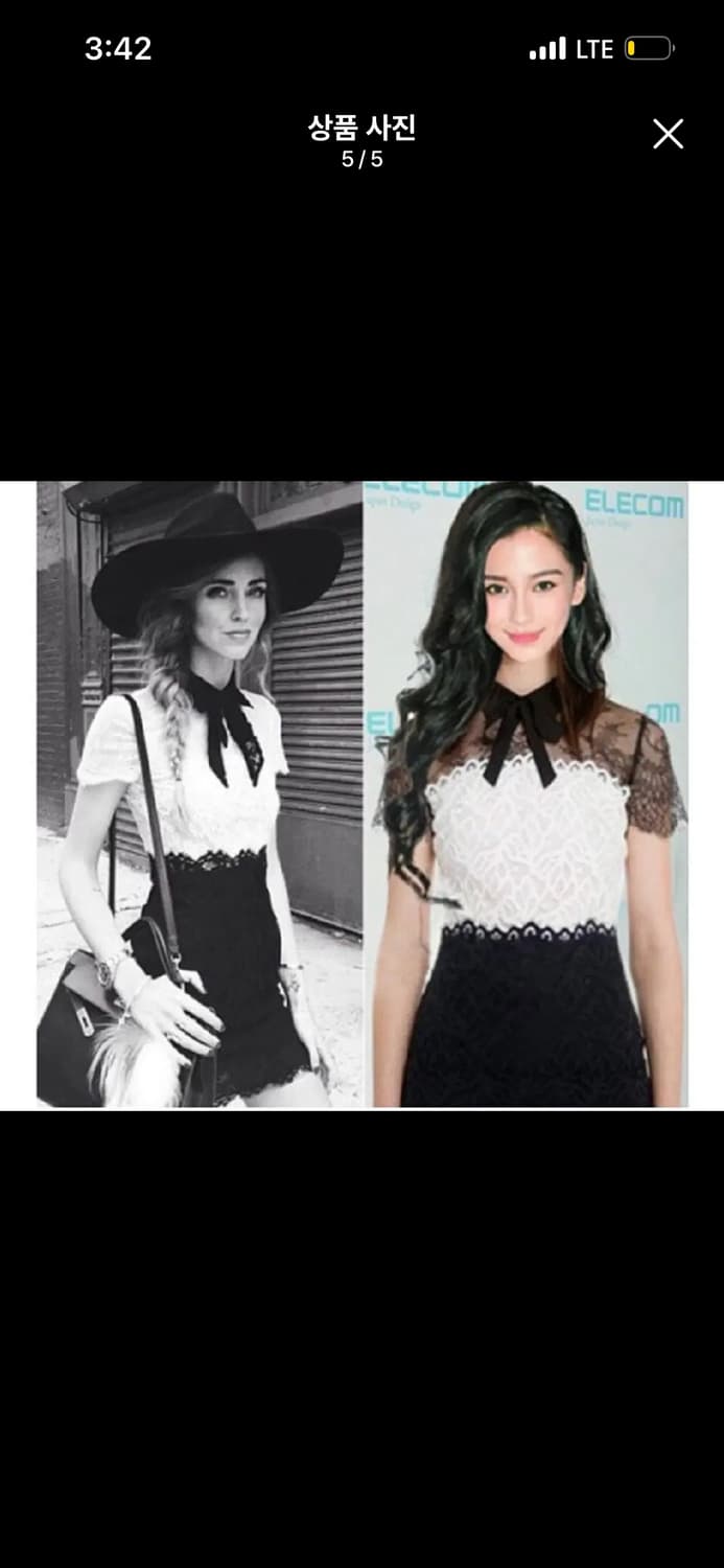 SANDRO SANDRO 산드로 로젠 레이스 투톤 드레스 웨딩스냅 2부  상품이미지4