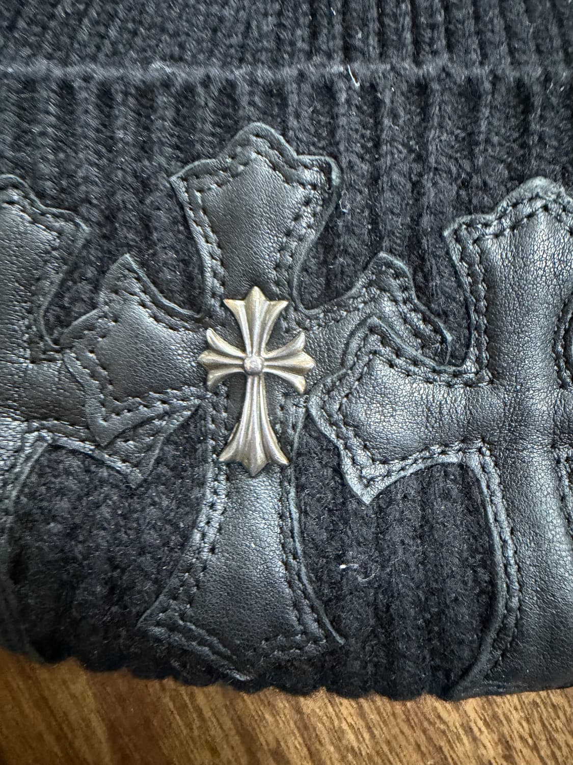 크롬하츠 캐시미어 크로스 패치 비니 상품이미지2