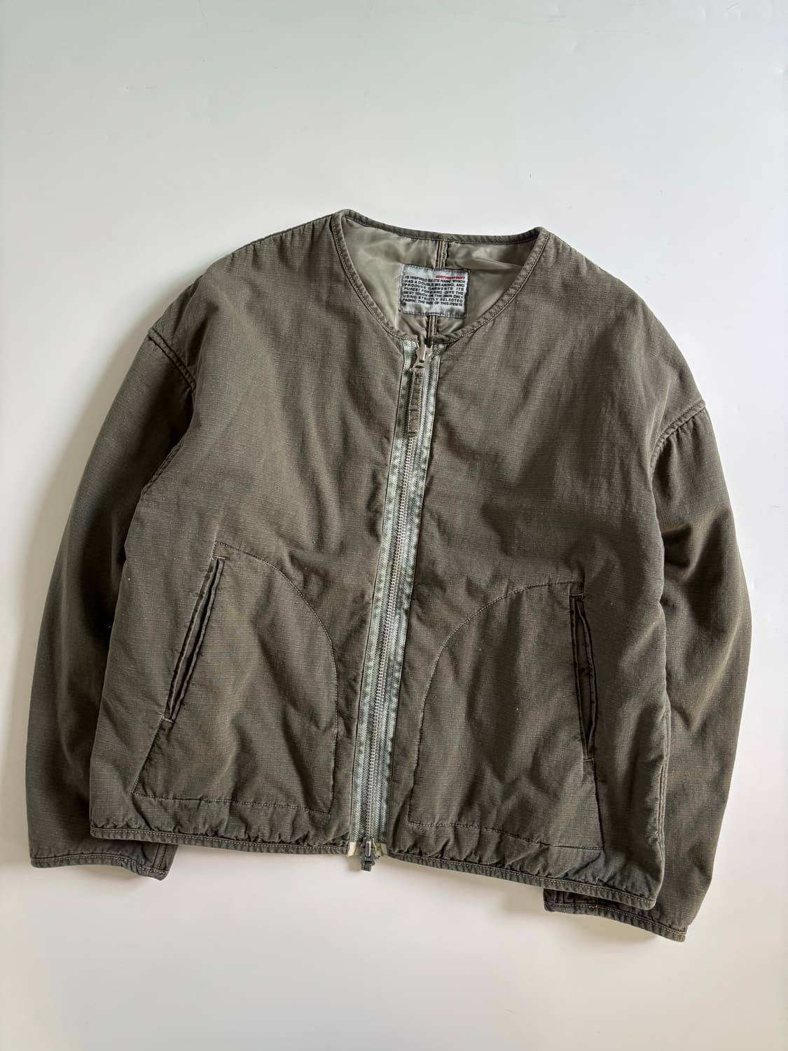 Birthdaysuit 벌스데이수트 논카라 카키 자켓 상품이미지5