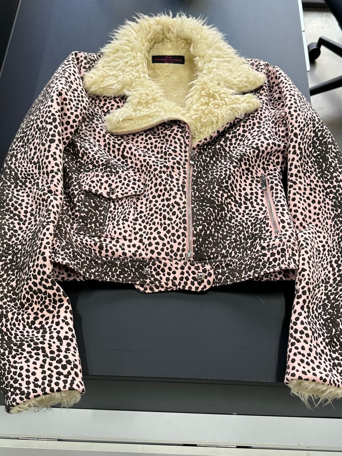 히스테릭글래머 레오파드 퍼무스탕 라이더자켓 상품이미지9