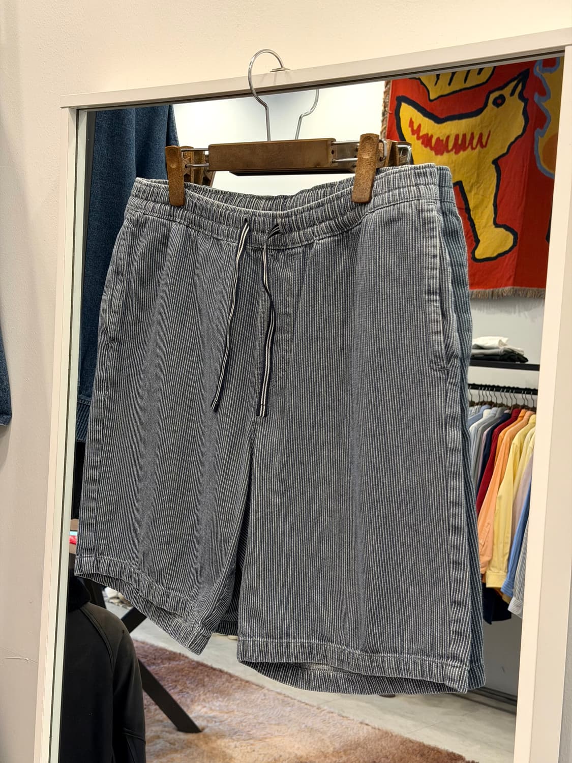 00s Dickies 디키즈 히코리 데님 밴딩 하프 팬츠 (32-38) 상품이미지1