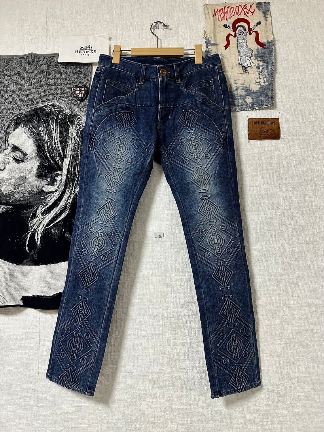 PPFM Tribal Pattern Embossed Denim 상품이미지1