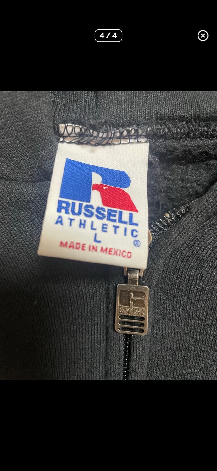90s-00s 러셀 후드집업 블랙 L 상품이미지4