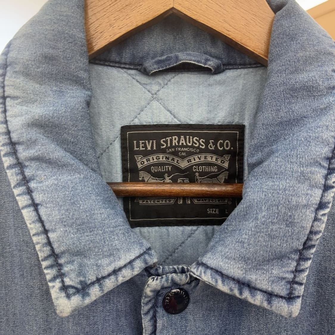 리바이스 올드스쿨 오버핏 데님 퀄팅 코치 자켓 L C06407 상품이미지5