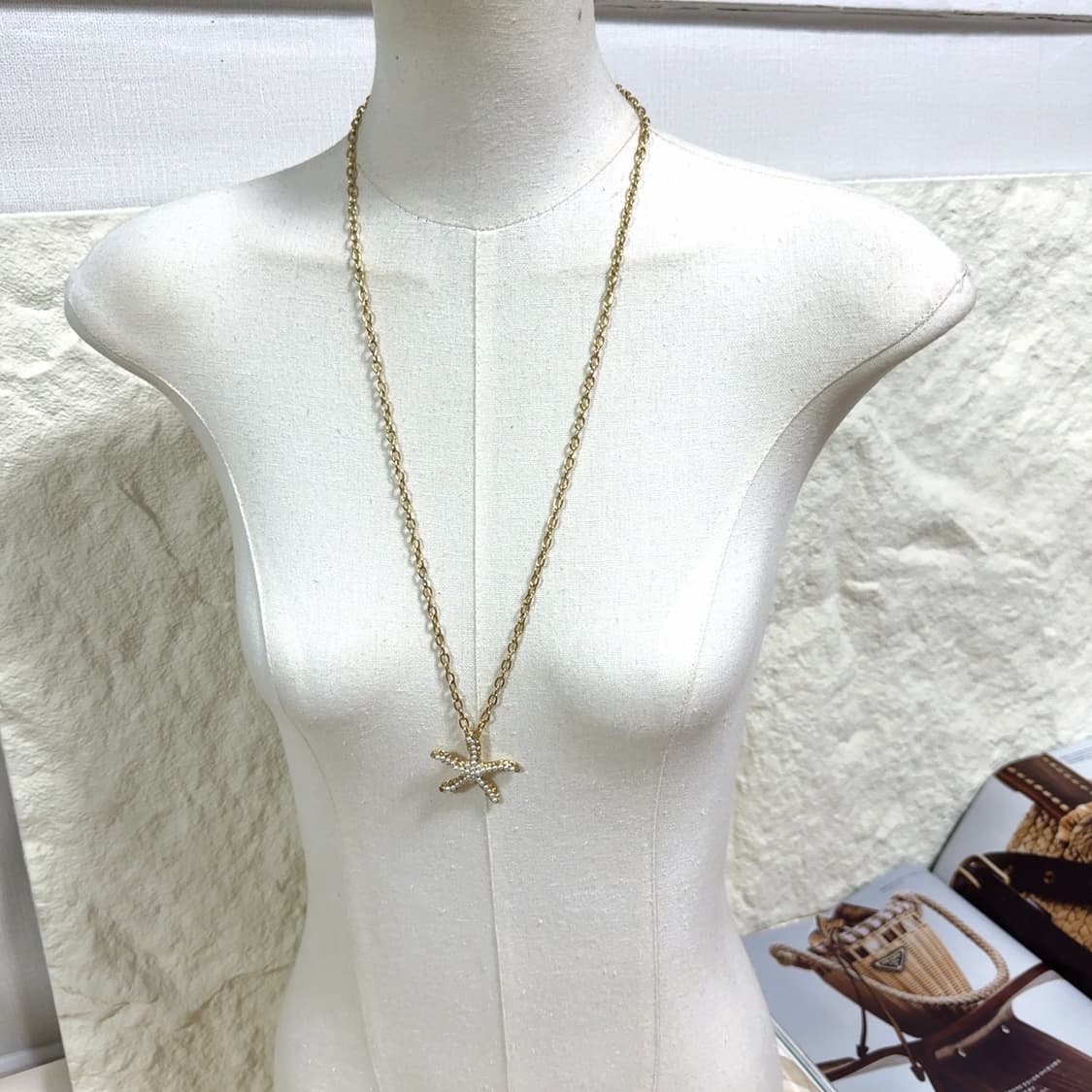 빈티지 바닷 -불가사리 진주 목걸이 상품이미지1