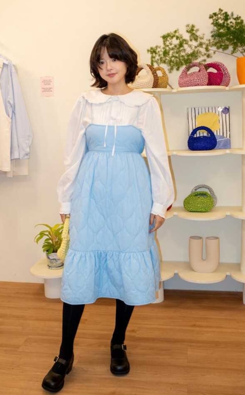 loves ugly 퀼팅 원피스. 자라 큐빅진주 블라우스 상품이미지1
