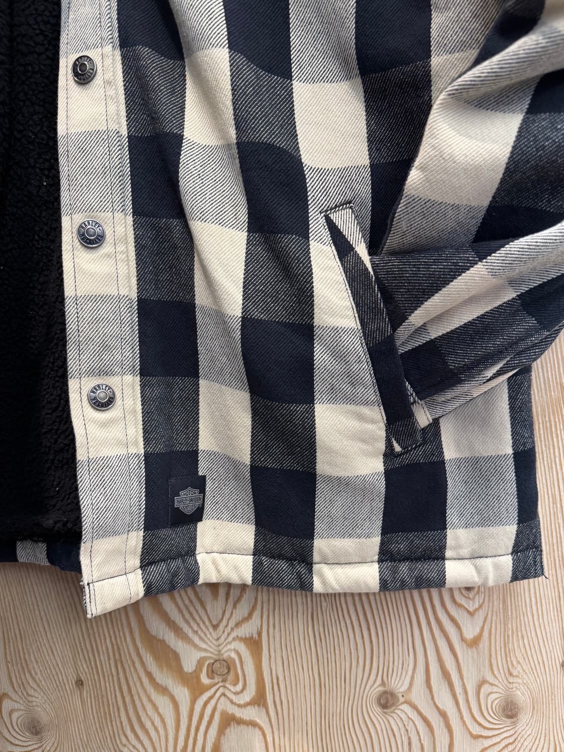 할리데이비슨 양모 체크 셔츠자켓 상품이미지4