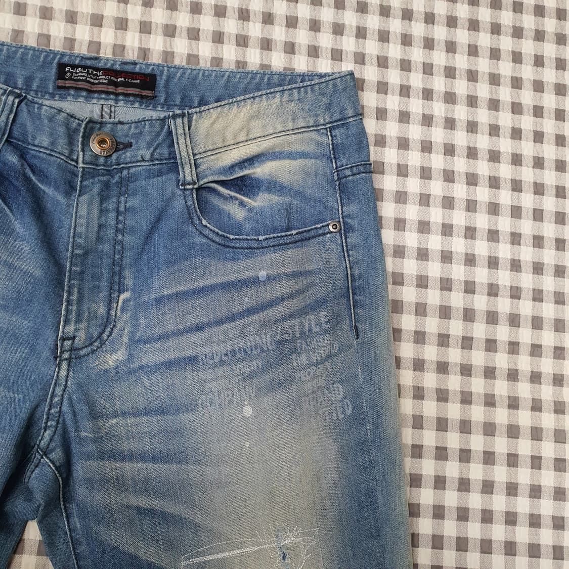 후부 와이드 데님 청바지 남자30 상품이미지3