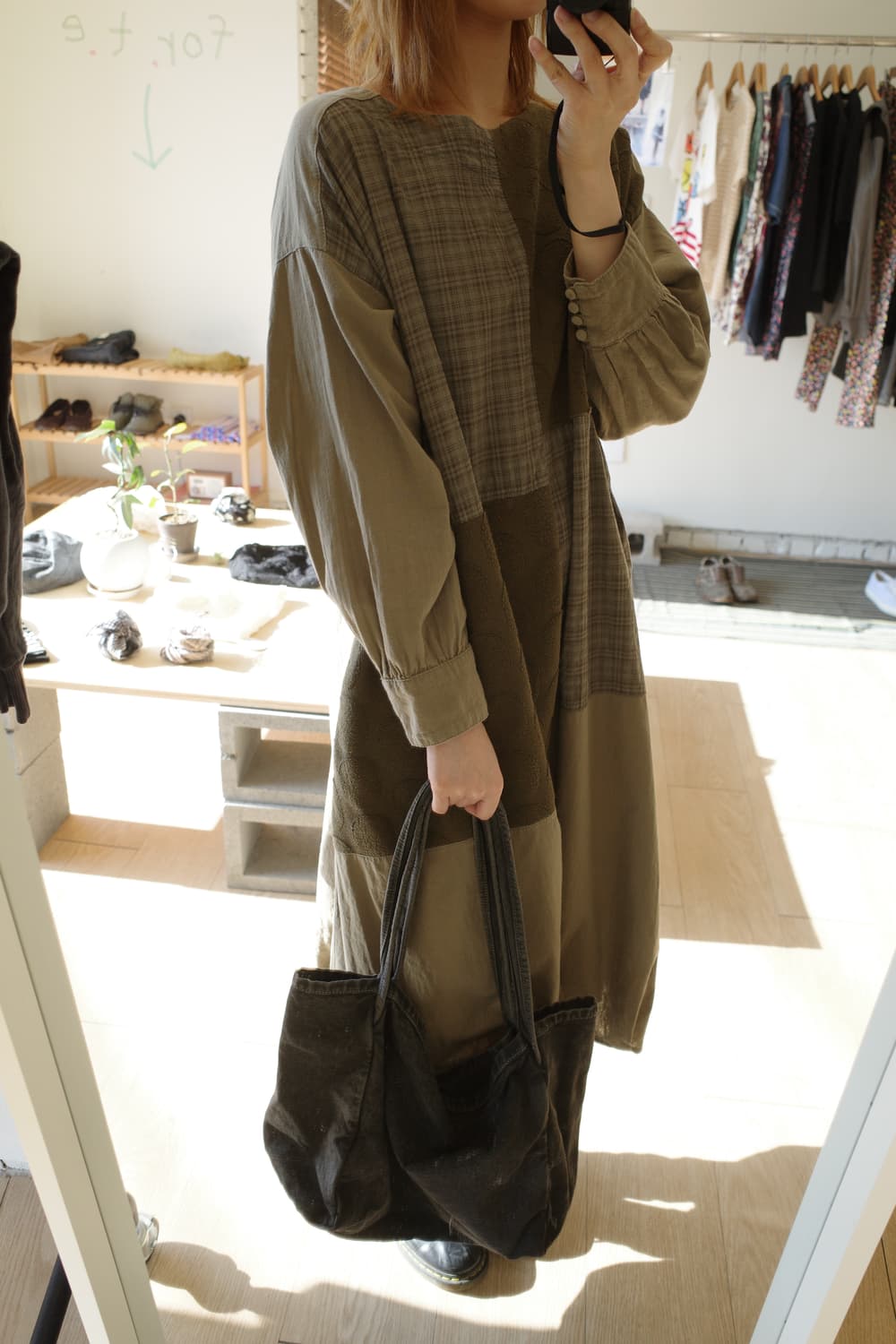 도트 체크 원피스 상품이미지2