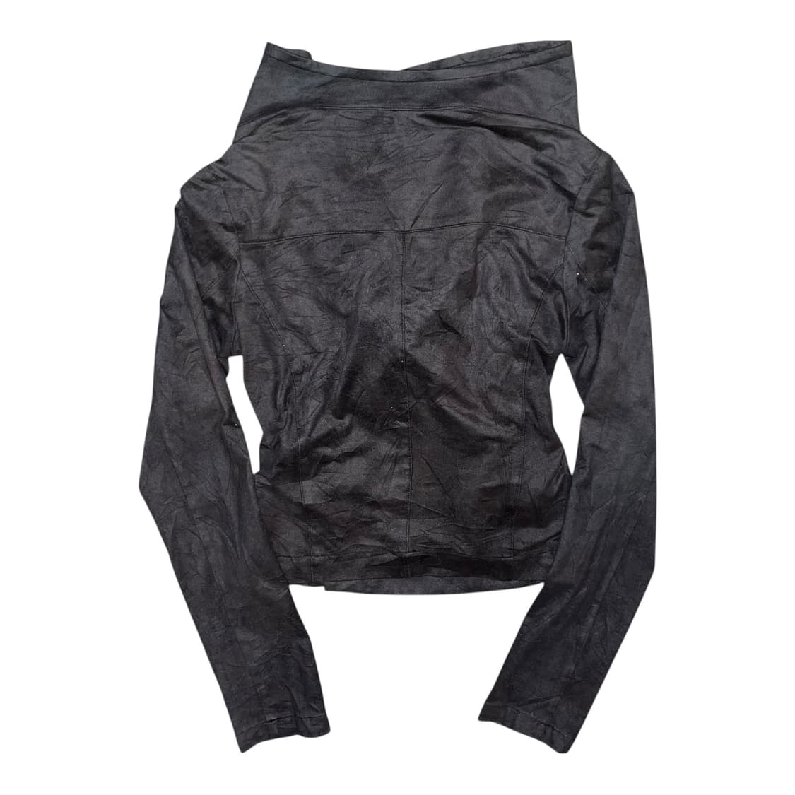 스웨이드 하이넥 사선지퍼 크롭 자켓 y2k갸루펑크 상품이미지3