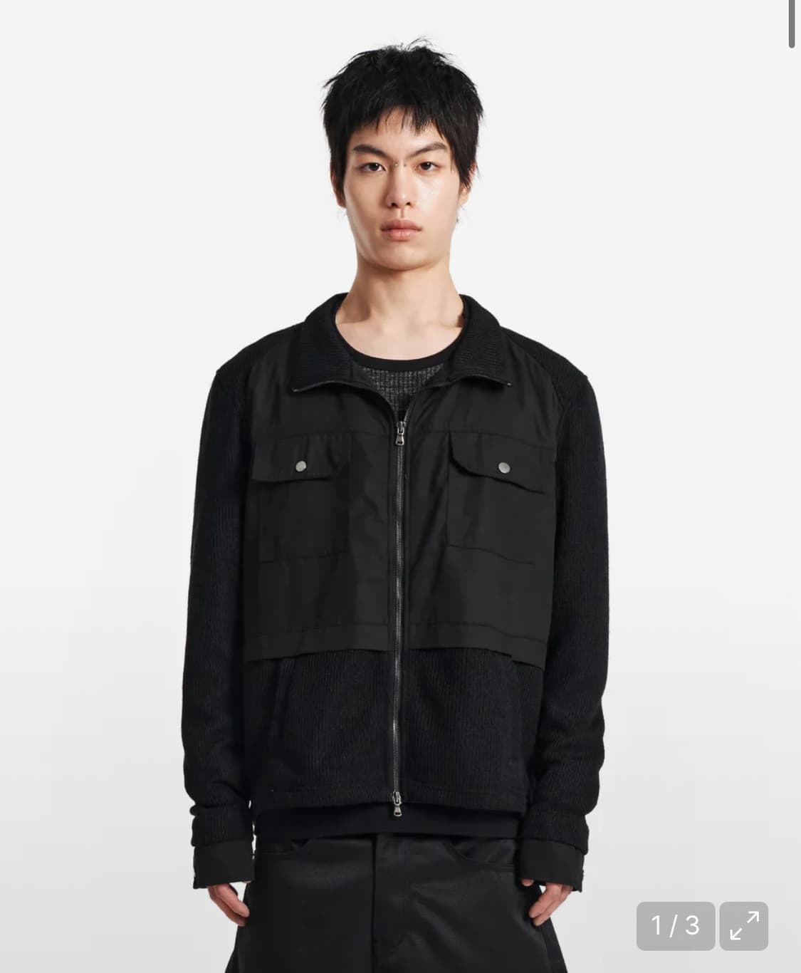 기철 Mono Clash Knit zip-up (Black) 상품이미지1