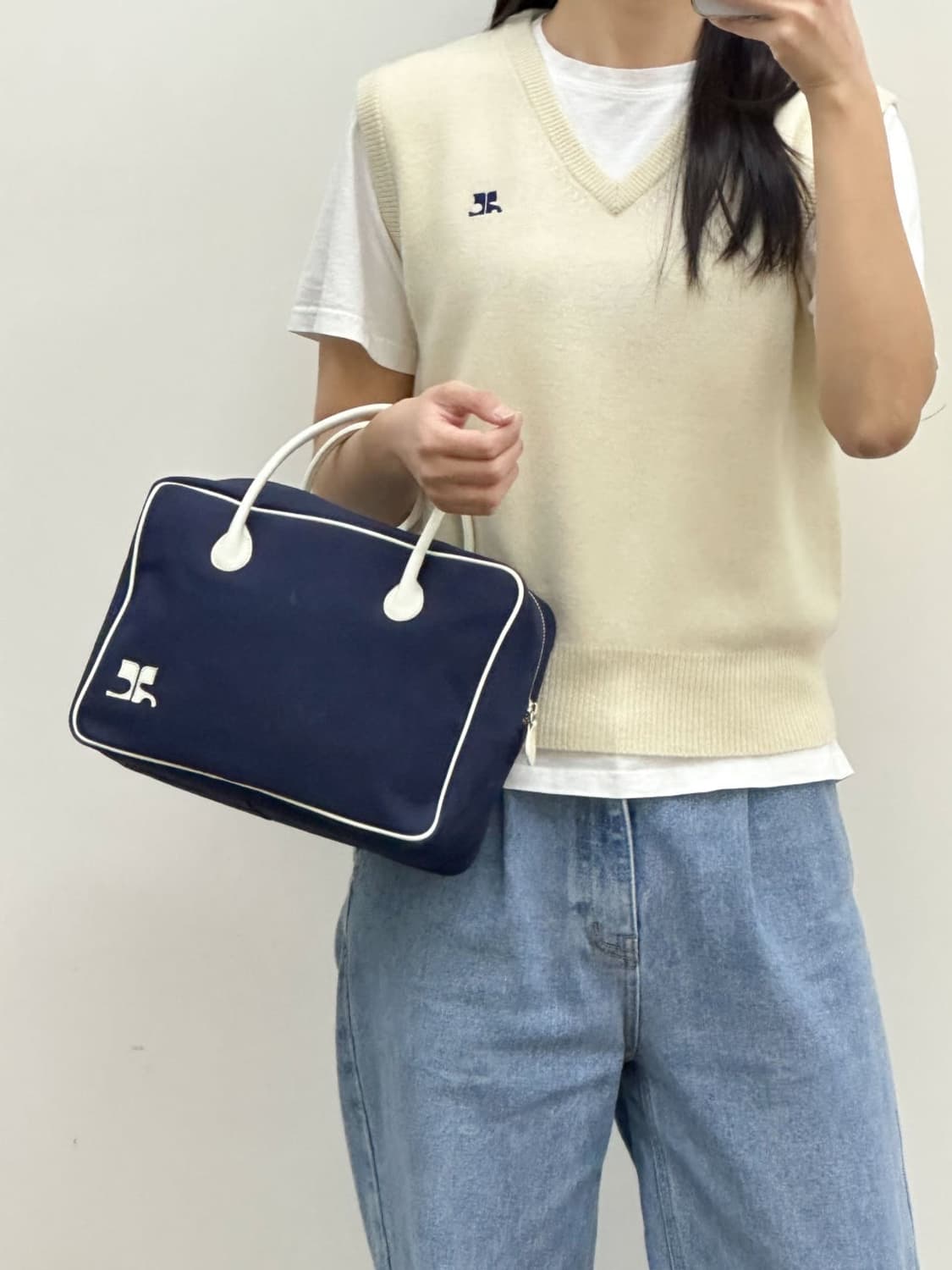 courreges / 꾸레쥬 아이보리 니트 베스트 상품이미지9