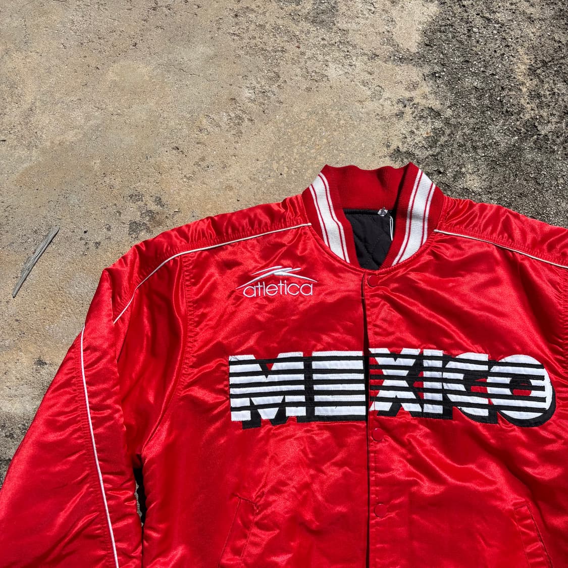 90s USA OG 빈티지 사틴 나일론 바시티 자켓 L 상품이미지2