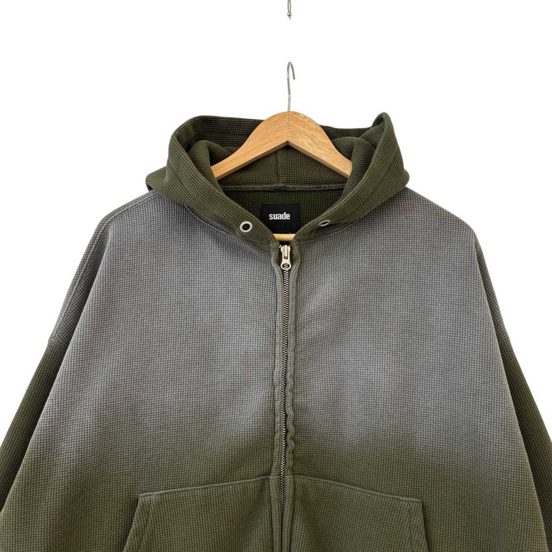 스웨이드 워시드 써멀 후드 집업 상품이미지2