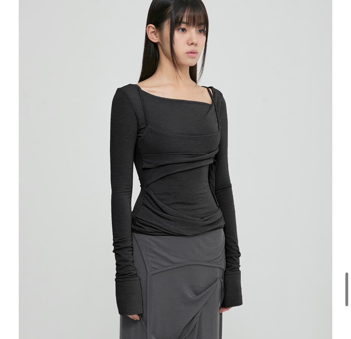 플레어업 레이어드 롱슬리브 (블랙) 상품이미지3