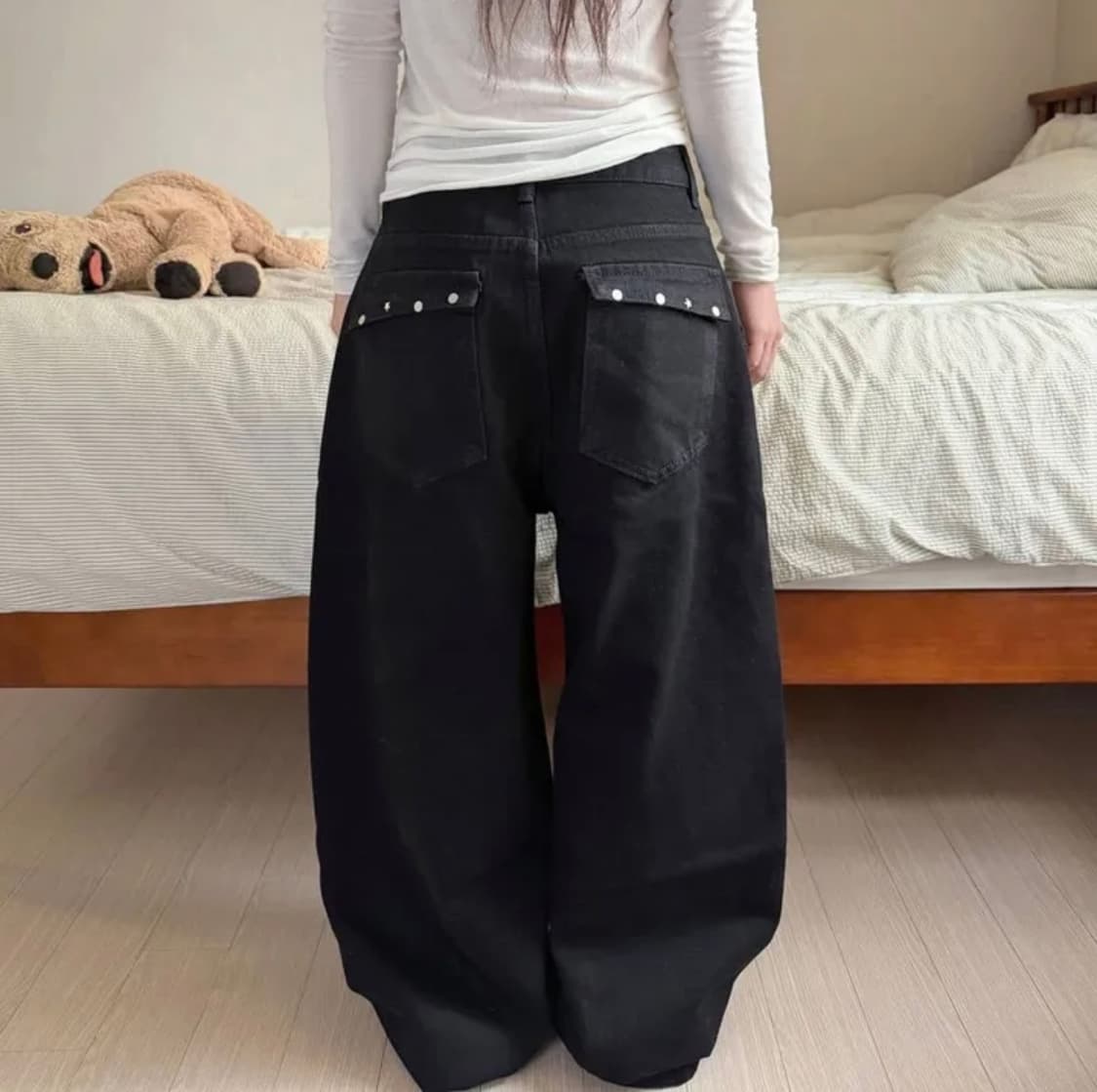 루즈핏 흑청 데님 상품이미지3
