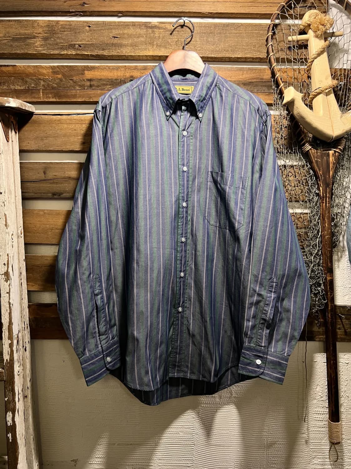 [M]90's L.L.Bean USA 엘엘빈 스트라이프 셔츠 상품이미지1
