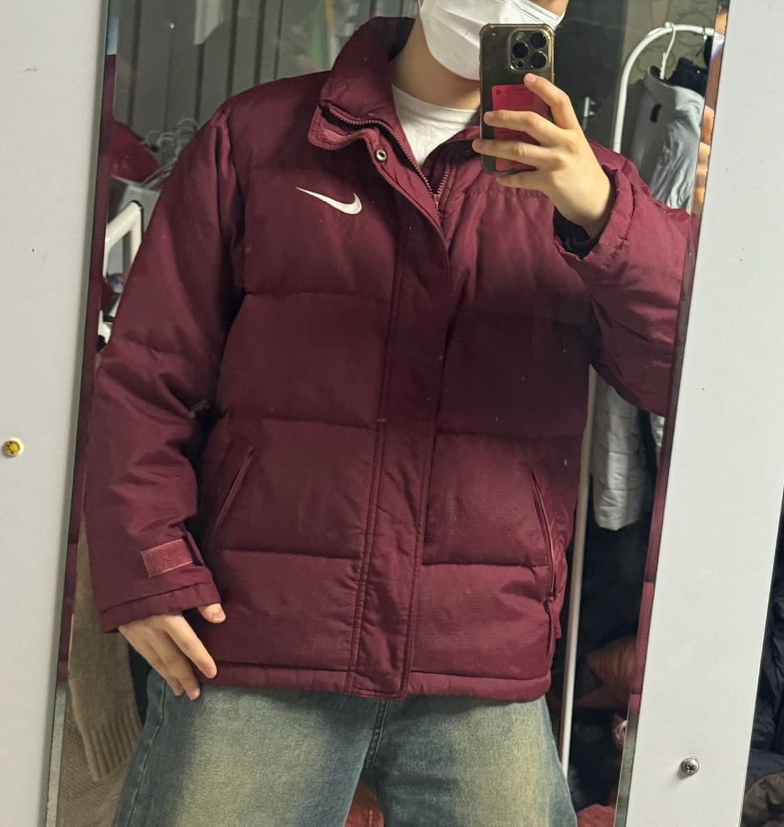 나이키 버건디 립스타 패딩 푸퍼 자켓  상품이미지2