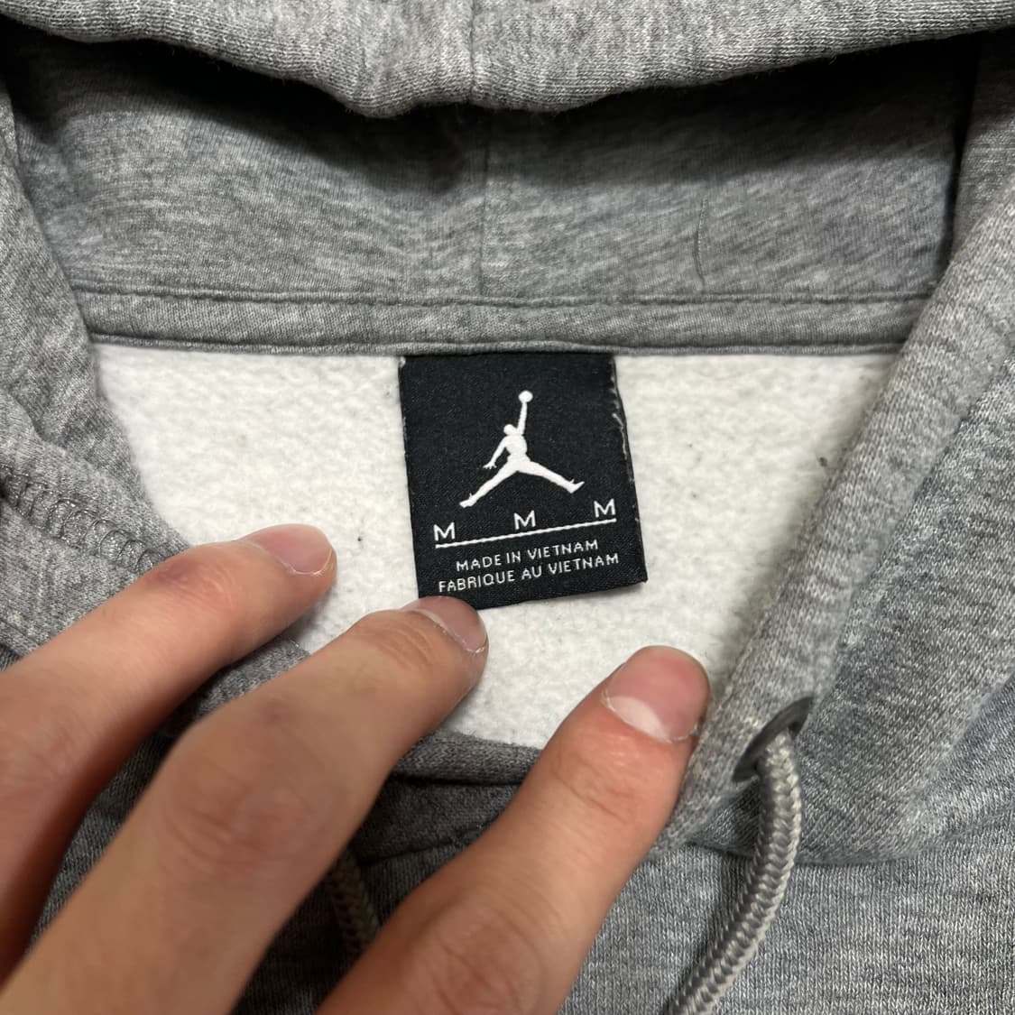 조던 에어 점프맨 빅로고 투톤 배색 기모 후드티 [그레이] M/95 상품이미지5