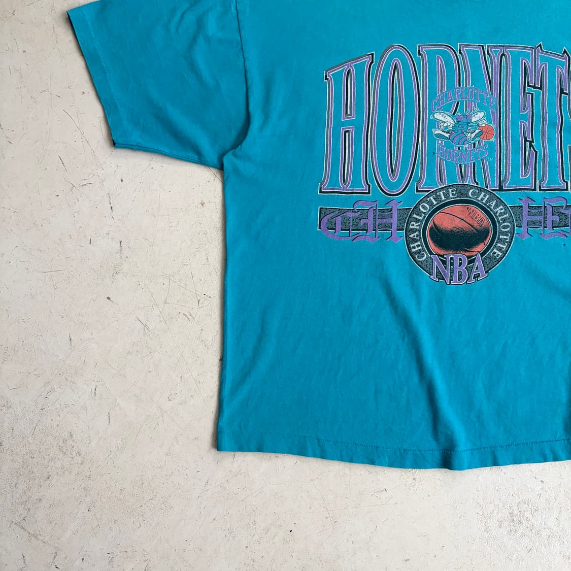 90s USA Logo 7 NBA 샬럿 호네츠 빈티지 반팔티 2XL 상품이미지3