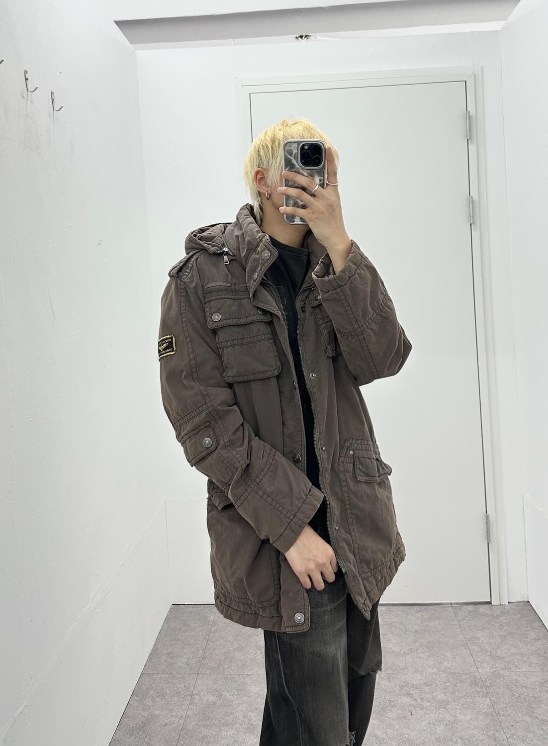 UGIZ grunge fade washed multi zip jacket 상품이미지3