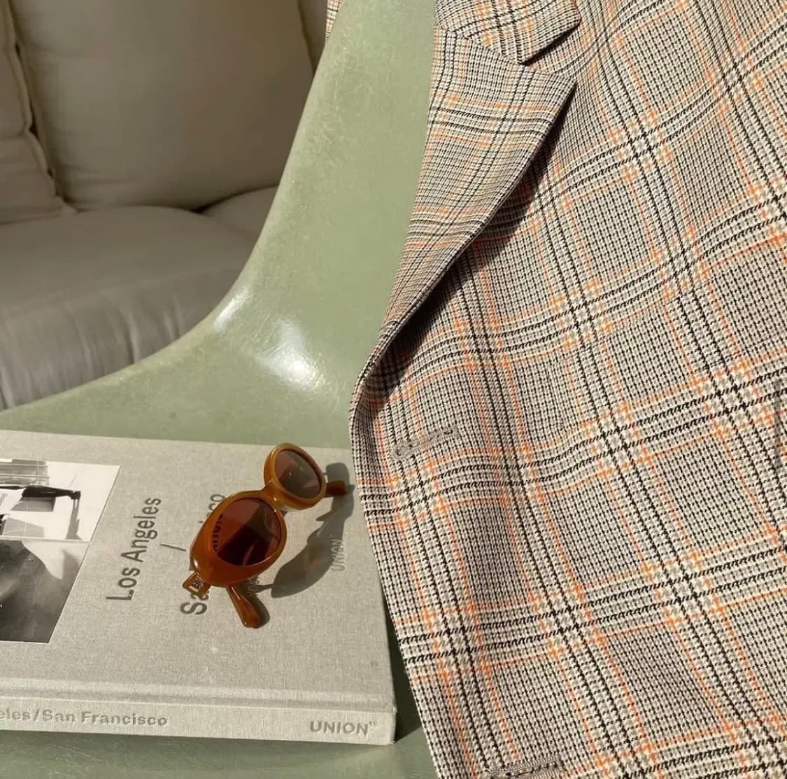 ANYU 체크 블레이져 상품이미지1