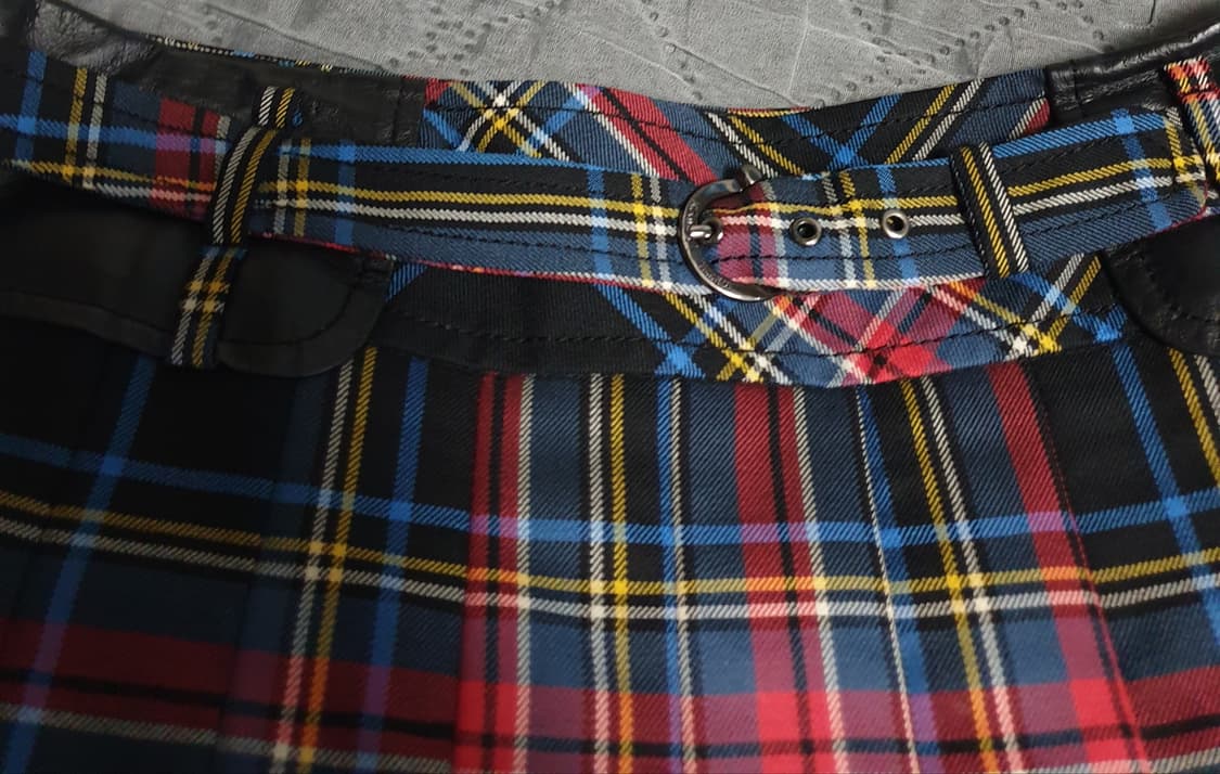 키이스 소가죽 배색 벨크로 플리츠 울 미디 스커트 (29인치) 상품이미지2