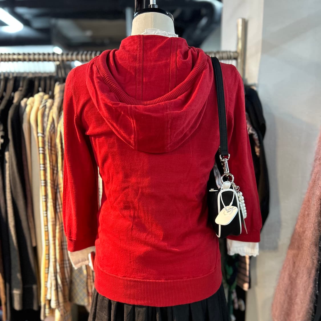 Burberry Red Logo Knit Zip-Up Hoodie 상품이미지3