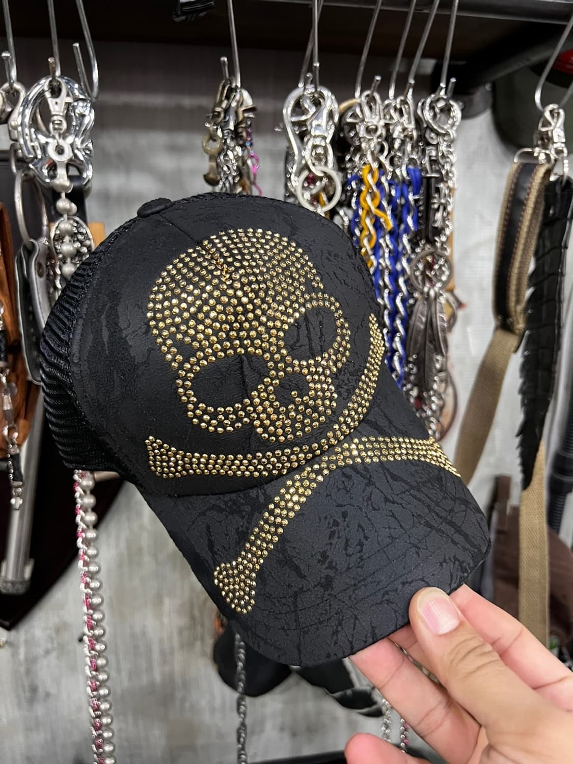 골드 큐빅 스컬 매쉬캡  상품이미지2